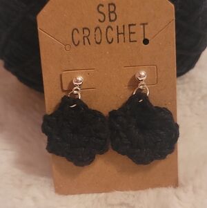 Black Flower Earrings